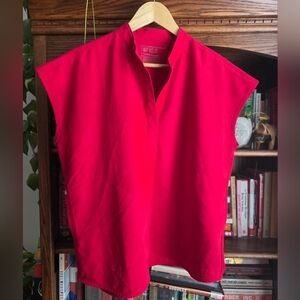 Figs Pop Red Rafaela Oversized Scrub Top
